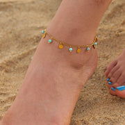 Stainless steel natural stone tassel anklet, view 8 - MRSLM