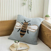 cute bee pattern microfiber knitted pillow case, view 4 - MRSLM