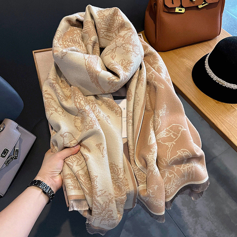 Faux cashmere shawl scarf, view 5 - MRSLM