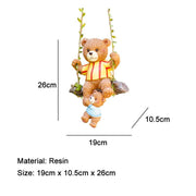 mother and child bear on swing ornament, view 7 - MRSLM