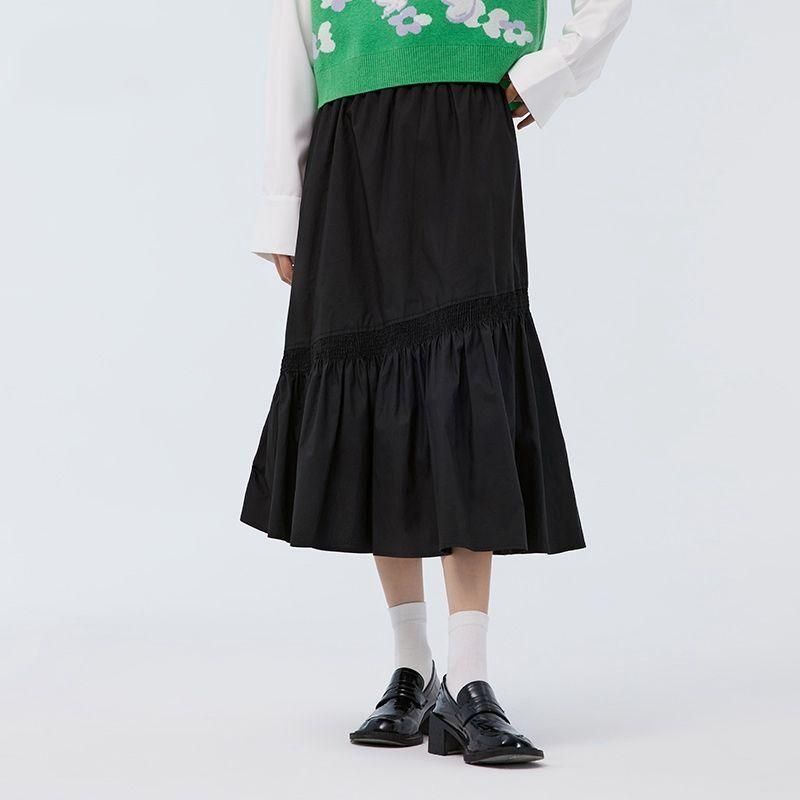 elegant mid-calf black skirt, view 2 - MRSLM
