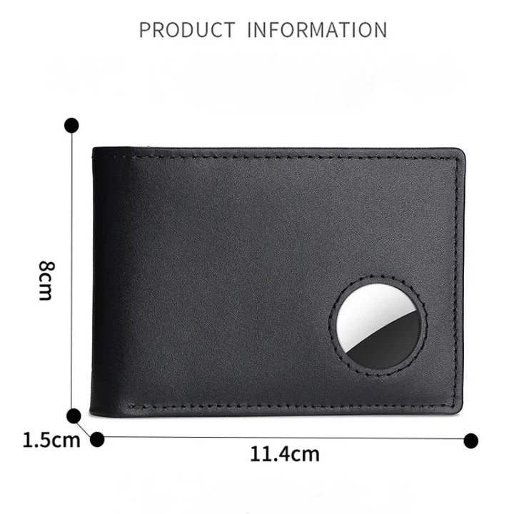 Genuine Cow Leather Wallet for Men with Airtag Holder &amp; RFID Blocking