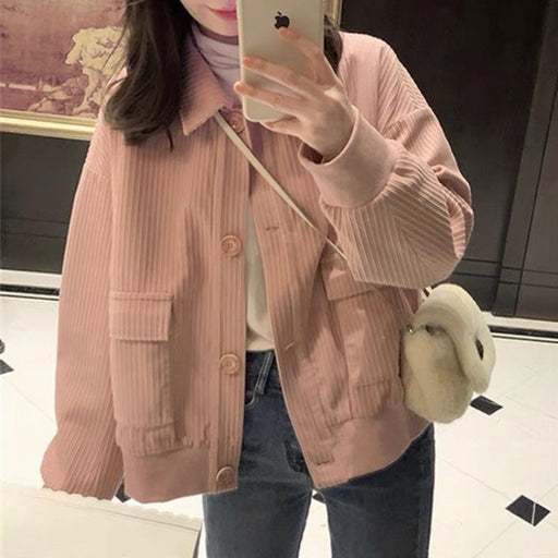 women's loose casual corduroy jacket - MRSLM