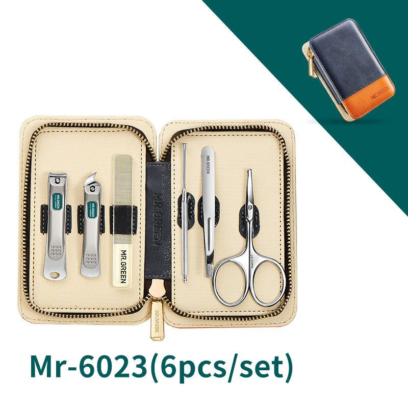 Color contrast stainless steel manicure set, view 3 - MRSLM