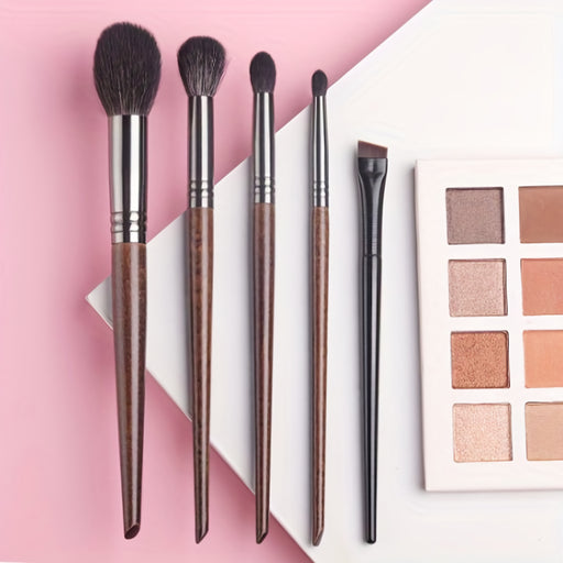 5-piece goat hair makeup brush set - MRSLM