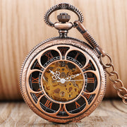 skeleton sunflower automatic pocket watch, view 2 - MRSLM