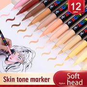 12 skin tone acrylic paint pens, view 3 - MRSLM