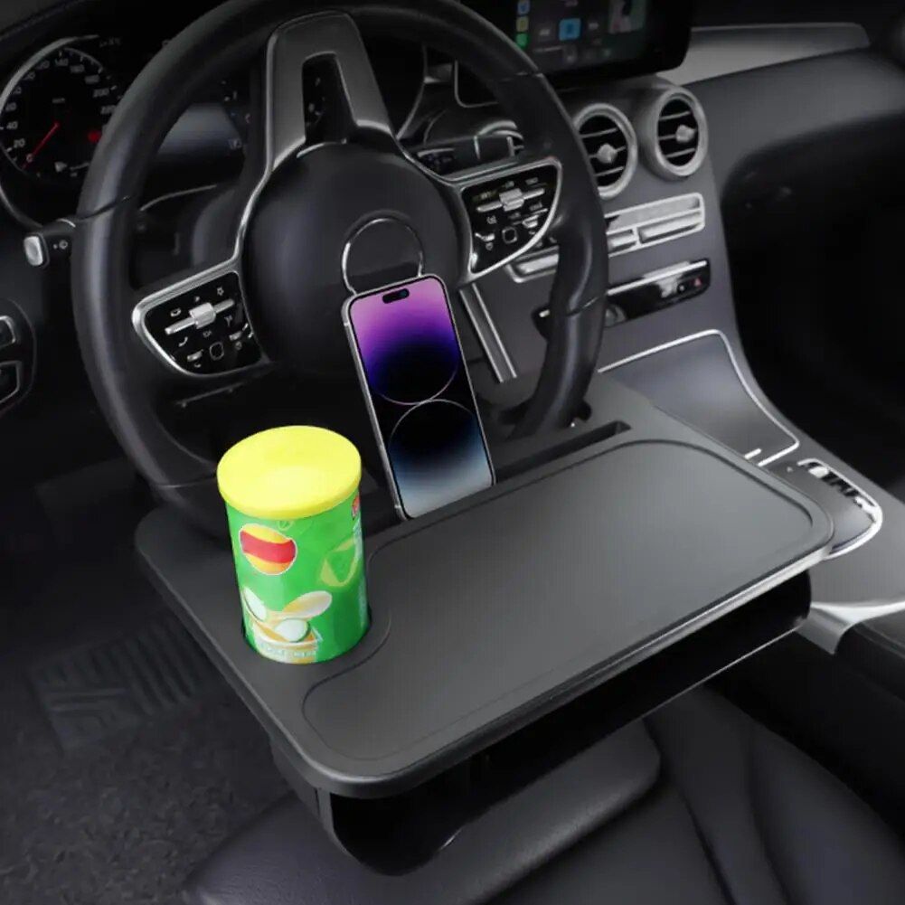 Multi-Use Car Steering Wheel Tray & Seat Gap Organizer