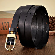 women's 1.8CM thin leather belt copper buckle, view 4 - MRSLM