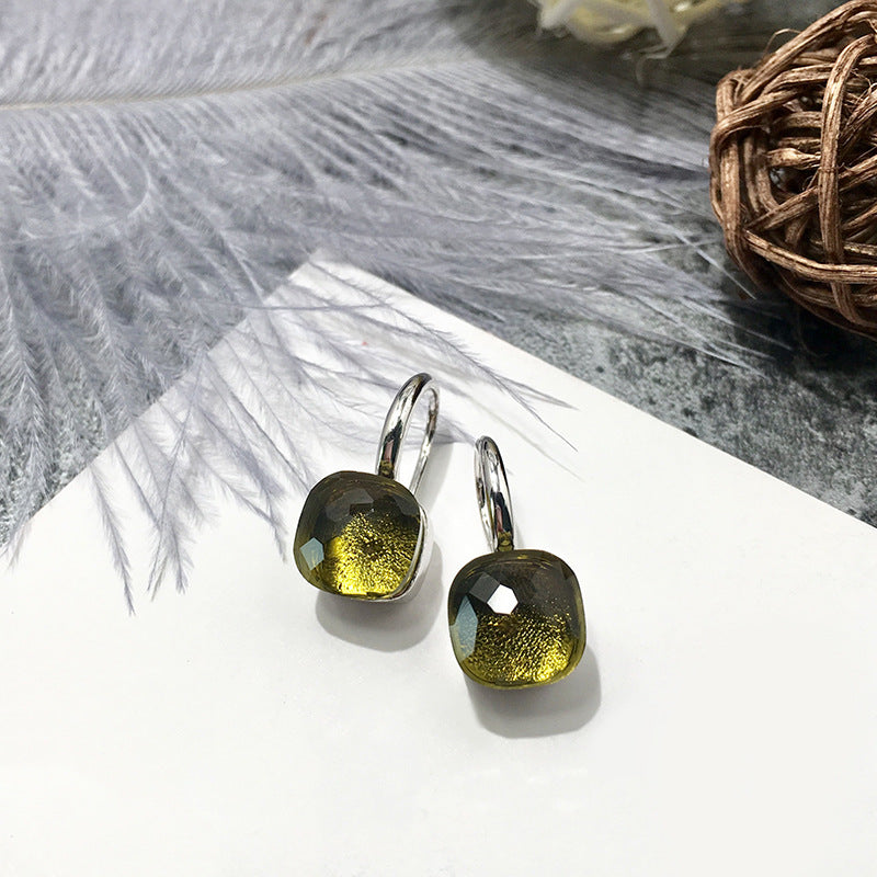 colored stone french hook earrings, view 12 - MRSLM