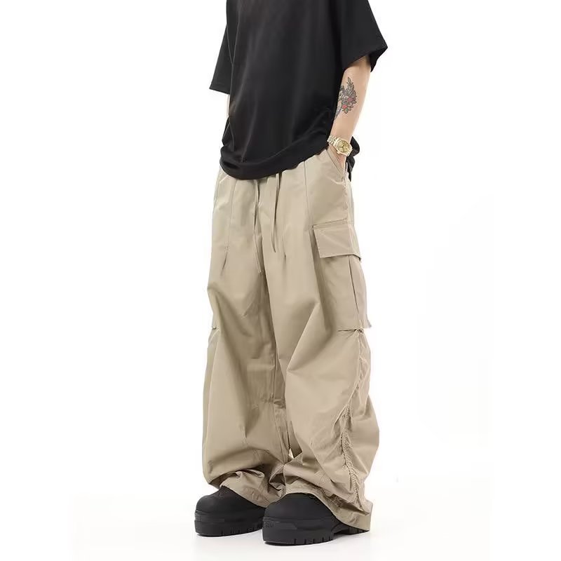 Vintage crumpled multi-pocket cargo pants, view 3 - MRSLM