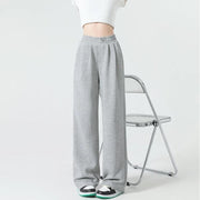 High waist wide leg gray sweatpants, view 2 - MRSLM