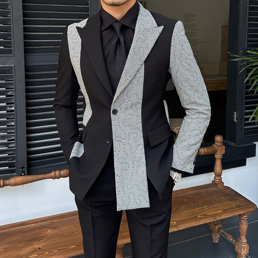 men's 2-piece contrast color suit - MRSLM