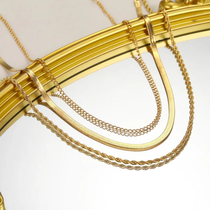 14k gold plated herringbone necklace - MRSLM