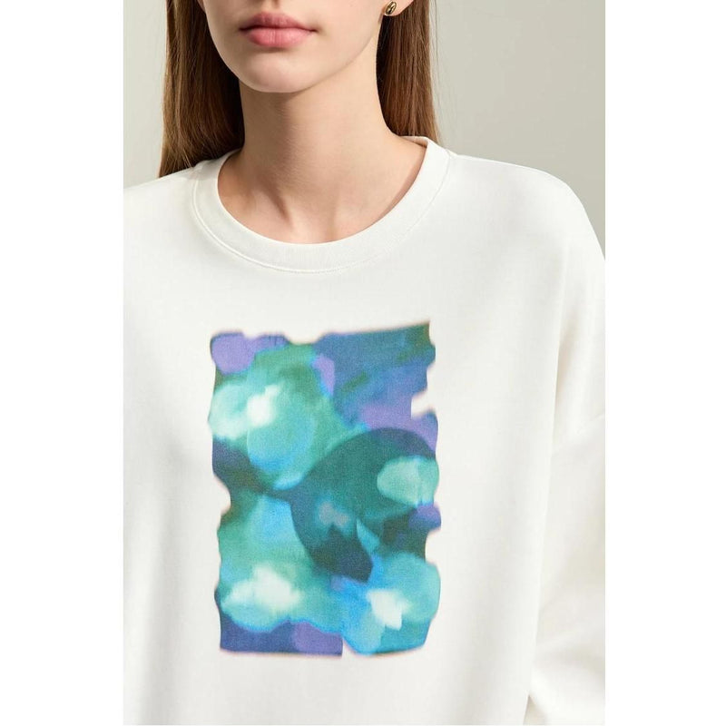 Women's abstract print loose sweatshirt, view 12 - MRSLM