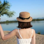 classic Panama hat with bowknot, view 8 - MRSLM