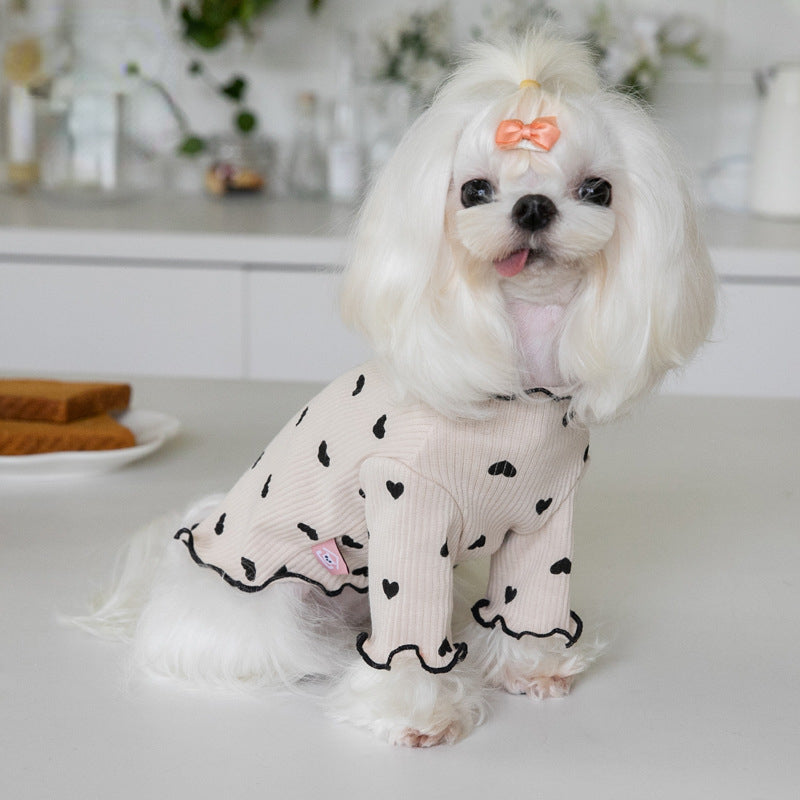 embroidered bear waffle pet vest, view 3 - MRSLM