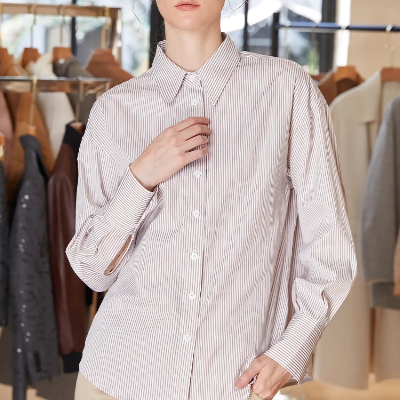 striped long sleeve shirt, view 2 - MRSLM