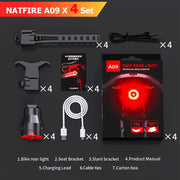 Smart auto brake sensing bicycle tail light, view 2 - MRSLM
