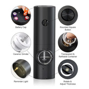 electric salt and pepper grinder set, view 3 - MRSLM