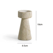 minimalist travertine marble candle holder, view 3 - MRSLM
