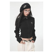 y2k grey zipper cardigan, view 7 - MRSLM
