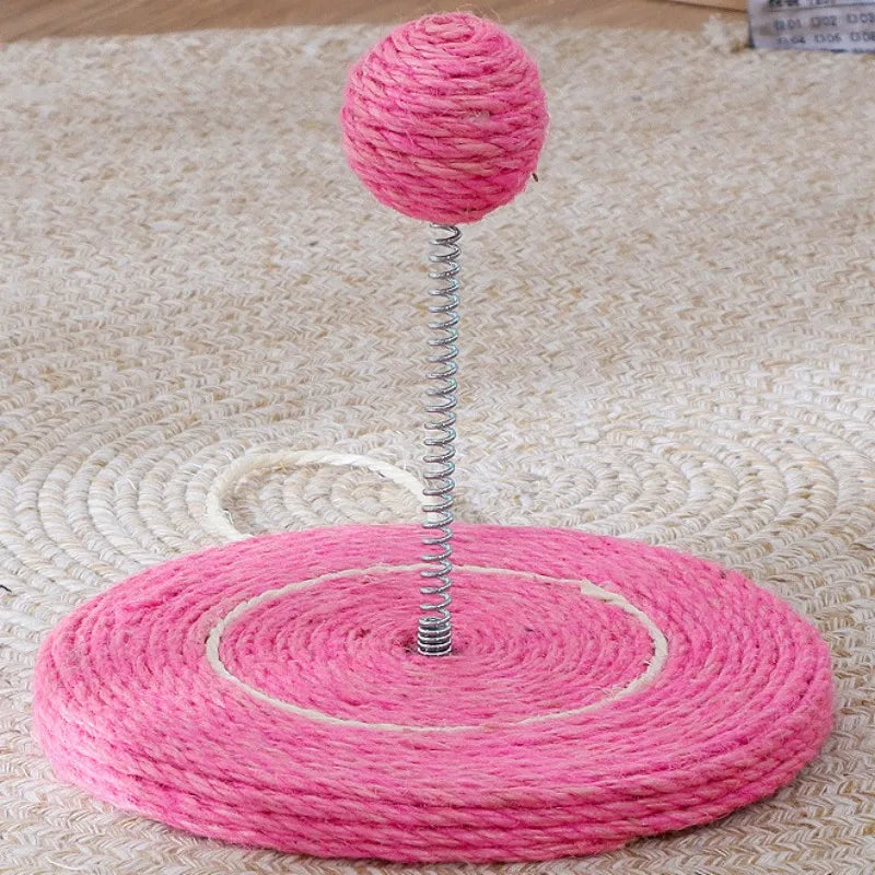 cat scratch board with sisal ball toy, view 2 - MRSLM