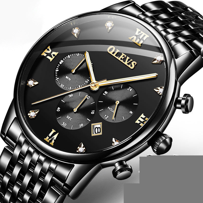 men's chronograph quartz watch night light, view 5 - MRSLM