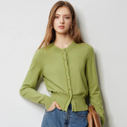 tassel edge slim fit cardigan - MRSLM