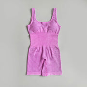 yoga ribbed tank top jumpsuit, view 14 - MRSLM