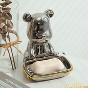 ceramic bear soap dish, view 3 - MRSLM