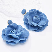 denim drop earrings, view 3 - MRSLM