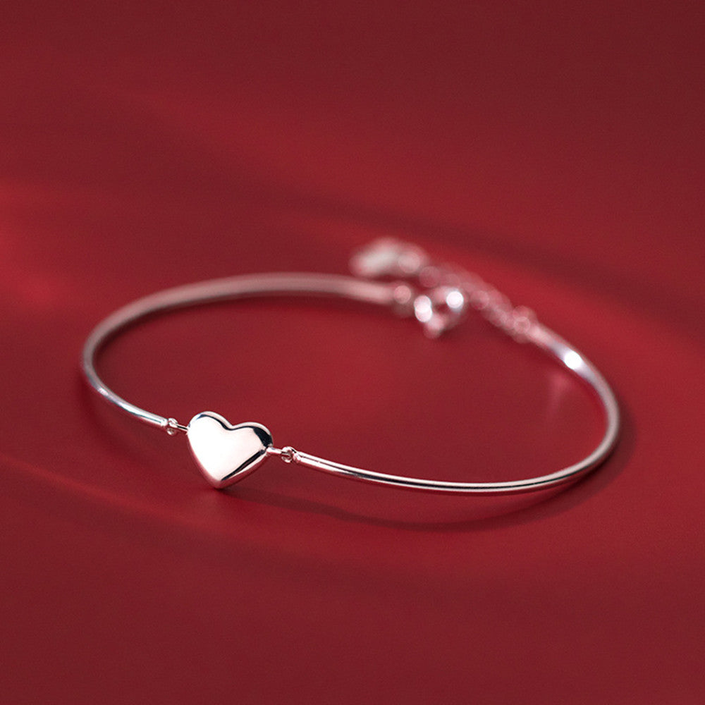 Simple Sweet Temperament Glossy Silver Bracelet