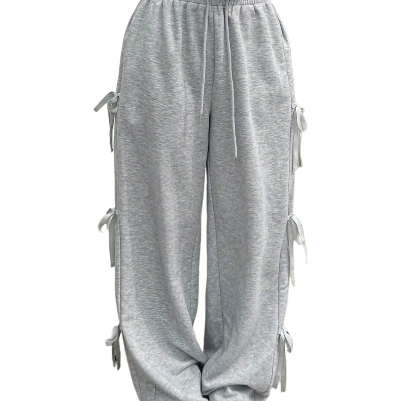 loose high waist long casual pants in gray, view 5 - MRSLM