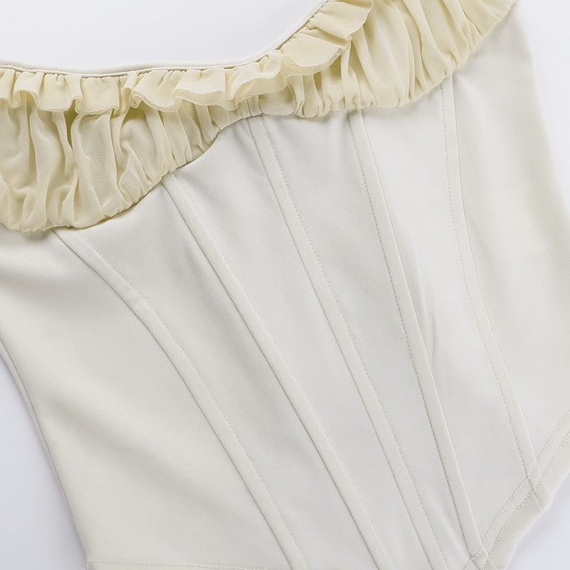 backless ruffle tank top, view 7 - MRSLM