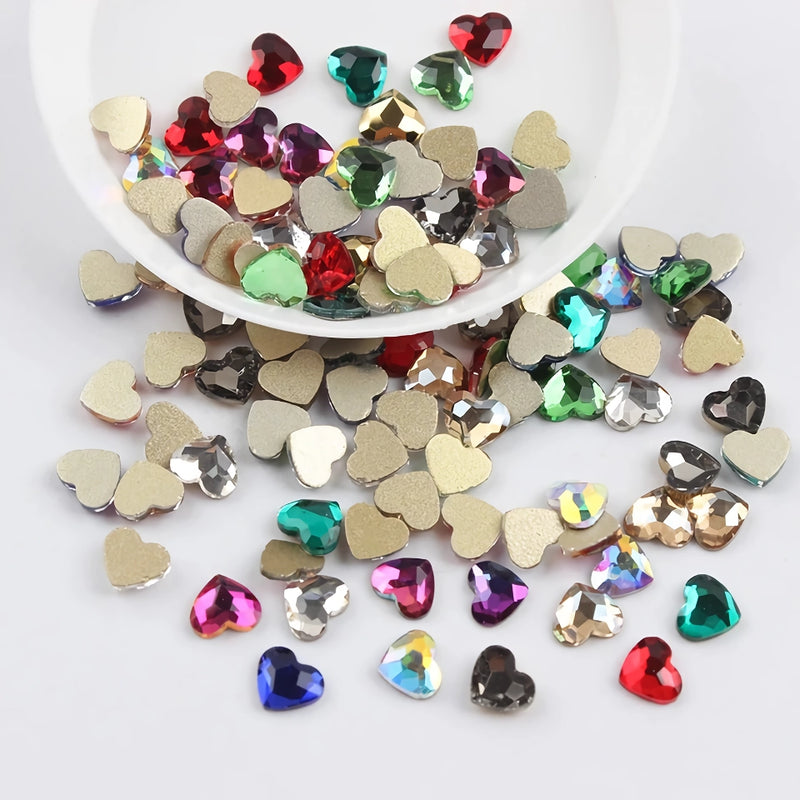 heart flat back nail rhinestones, view 6 - MRSLM