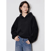 women's fleece embroidered hooded pullover, view 3 - MRSLM