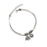 bohemian star elephant double layer anklet, view 2 - MRSLM