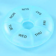 portable 7-day round pill case, view 8 - MRSLM