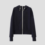 short hooded drawstring sweatshirt, view 3 - MRSLM