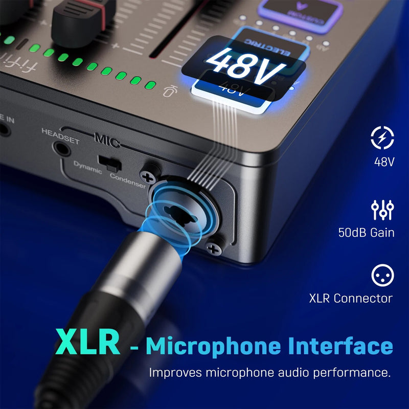 4-channel RGB gaming audio mixer, view 5 - MRSLM