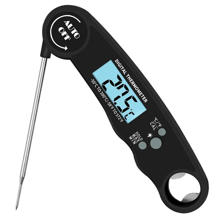 digital meat thermometer with folding probe, view 3 - MRSLM