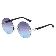gradient rimless round sunglasses, view 2 - MRSLM