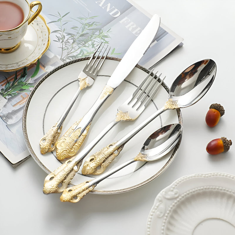 luxury gold cutlery set, view 9 - MRSLM