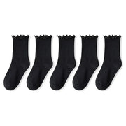 women's ruffle ankle socks 5 pairs, view 4 - MRSLM