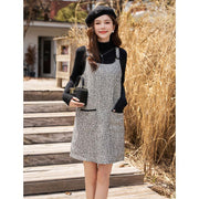 women's tweed suspender dress, view 2 - MRSLM