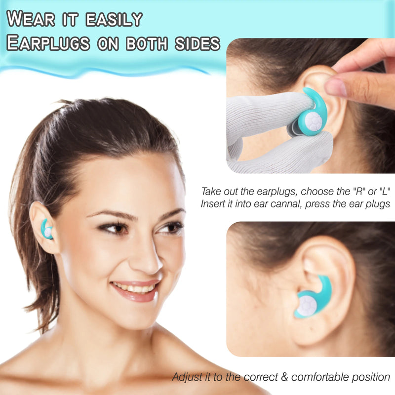 reusable silicone swimming ear plugs, view 6 - MRSLM