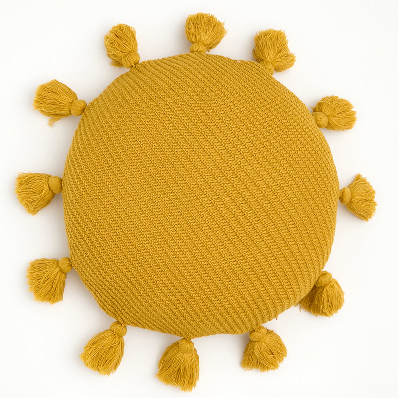 fluffy round tassel seat cushion, view 2 - MRSLM