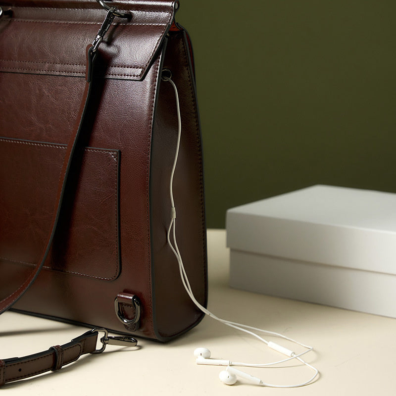 leather backpack, view 9 - MRSLM