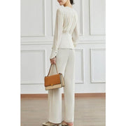 Long sleeve top and wide leg pants set, view 4 - MRSLM